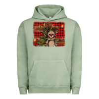 Pigment Oil Green reindeer trees background Urban Hoodie - AdoDesignShop