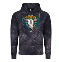 Cloud Black sunflower gemstone bull skull Vintage Hoodie - OliviaCreatesArt