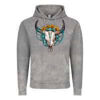 Cloud Rock sunflower gemstone bull skull Vintage Hoodie - OliviaCreatesArt