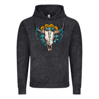 Vintage Black sunflower gemstone bull skull Vintage Hoodie - OliviaCreatesArt