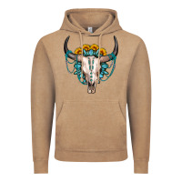 Vintage Coffee sunflower gemstone bull skull Vintage Hoodie - OliviaCreatesArt