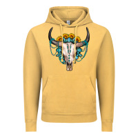 Vintage Mustard sunflower gemstone bull skull Vintage Hoodie - OliviaCreatesArt