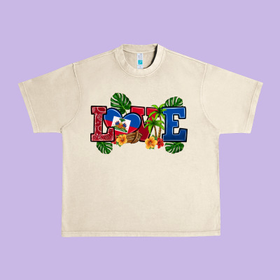 Love Haitian Republic Urban Heavy Tee Designed By Ranaportraitstore