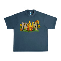 Midnight Navy Mom gnome sunflower Urban Heavy Tee - CowGirlArtShop