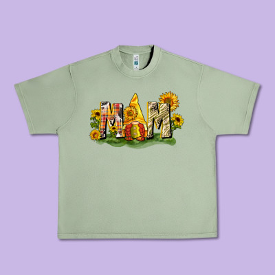 Mom Gnome Sunflower Urban Heavy Tee Designed By Cowgirlartshop