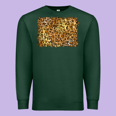 Handdrawn Leopard Pattern Yellow Premium Sweatshirt Designed By Barkaloodesign
