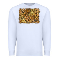 White handdrawn leopard pattern yellow Premium Sweatshirt - BarkalooDesign