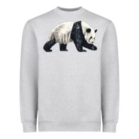 Heather Grey walking panda Heavyweight Sweatshirt - LillyAllenDesigns