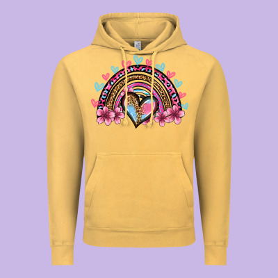 Valentine's Day Rainbow Heart Olivia Vintage Hoodie Designed By Oliviacreatesart