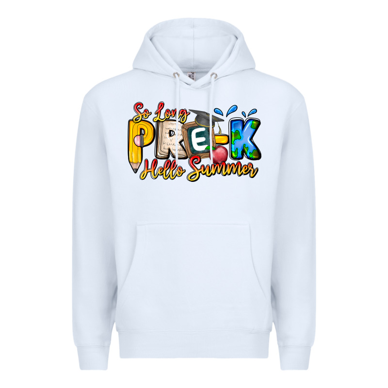 So Long Pre K Hello Summer Premium Hoodie by CowhideDigitalArt | Teevron