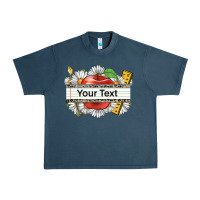 Midnight Navy floral teacher custom name Urban Heavy Tee - CowGirlArtShop