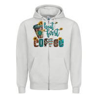 Dove Grey but first coffee Zipper Hoodie - Artiststas