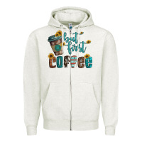 Oatmeal Heather but first coffee Zipper Hoodie - Artiststas