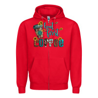 Red but first coffee Zipper Hoodie - Artiststas