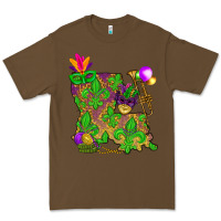 Cacao Louisiana map Mardi Gras Premium Tee - NancyCooperArtShop