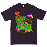 Plum Louisiana map Mardi Gras Premium Tee - NancyCooperArtShop