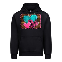Black valentine's day hearts turquoise heart Urban Hoodie - AdoDesignShop