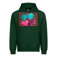 Forest Green valentine's day hearts turquoise heart Urban Hoodie - AdoDesignShop