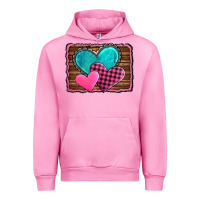 Fuchsia Pink valentine's day hearts turquoise heart Urban Hoodie - AdoDesignShop
