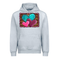 Heather Grey valentine's day hearts turquoise heart Urban Hoodie - AdoDesignShop