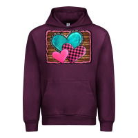 Mauve Wine valentine's day hearts turquoise heart Urban Hoodie - AdoDesignShop