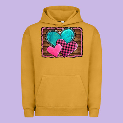 Valentine's Day Hearts Turquoise Heart Urban Hoodie Designed By Adodesignshop