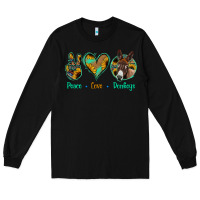 Black Peace Love Donkeys Long Sleeve Tee - Jasminsmagicworld