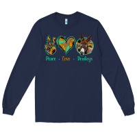 Navy Peace Love Donkeys Long Sleeve Tee - Jasminsmagicworld