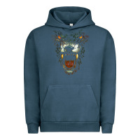 Pigment Midnight Navy Werewolf Face Lycan Gothic Horror Occult Scary Halloween Urban Hoodie - longCreatives