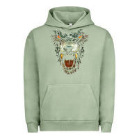 Pigment Oil Green Werewolf Face Lycan Gothic Horror Occult Scary Halloween Urban Hoodie - longCreatives