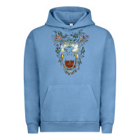 Pigment Pebble Blue Werewolf Face Lycan Gothic Horror Occult Scary Halloween Urban Hoodie - longCreatives