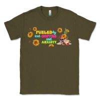 Army Green fueled by ıced coffee and anxiety Classic Tee - TumblerDesignByShophia
