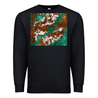 Black brown cowhide glitter Premium Sweatshirt - BarkalooDesign