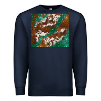 Navy brown cowhide glitter Premium Sweatshirt - BarkalooDesign