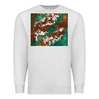 Oatmeal Heather brown cowhide glitter Premium Sweatshirt - BarkalooDesign