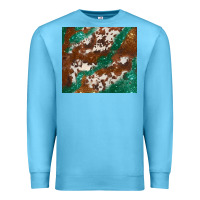 Ocean Blue brown cowhide glitter Premium Sweatshirt - BarkalooDesign