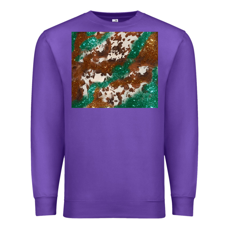 Brown Cowhide Glitter Premium Sweatshirt by BarkalooDesign | Teevron