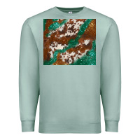 Seafoam brown cowhide glitter Premium Sweatshirt - BarkalooDesign