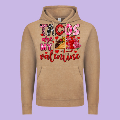 Tacos Are My Valentine Vintage Hoodie Designed By Oliviacreatesart