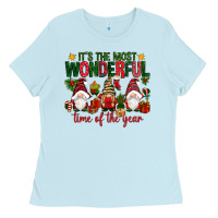 Baby Blue It's the most wonderful time of the year Ladies Tee - NancyCooperArtShop