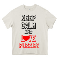 Cream Keep Calm And Love Furries Heavy Core Tee - Bettercallsaul