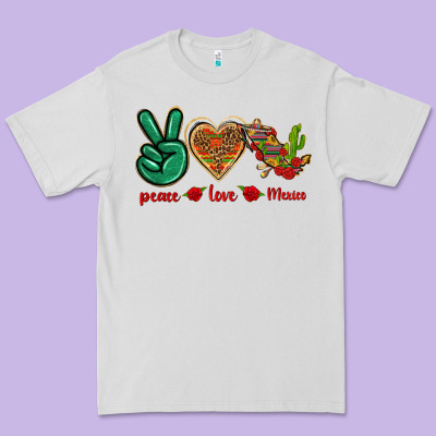 Peace Love Mexico Premium Tee Designed By Texasbilliewilder