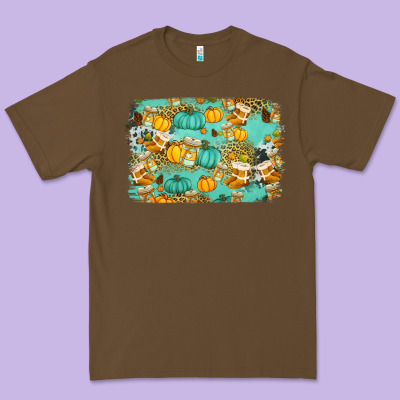 Western Fall Vibes Background Premium Tee Designed By Jasminsmagicworld
