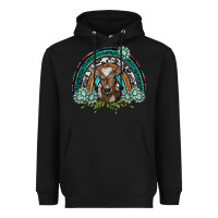 Black turquoise gemstones brown baby cow  rainbow Heavyweight Hoodie - BarkalooDesign