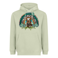 Matcha turquoise gemstones brown baby cow  rainbow Heavyweight Hoodie - BarkalooDesign