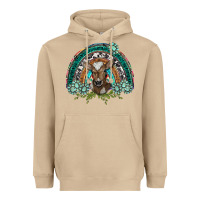 Mushroom turquoise gemstones brown baby cow  rainbow Heavyweight Hoodie - BarkalooDesign