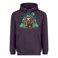 Plum turquoise gemstones brown baby cow  rainbow Heavyweight Hoodie - BarkalooDesign