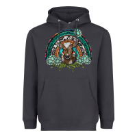 Smoke turquoise gemstones brown baby cow  rainbow Heavyweight Hoodie - BarkalooDesign