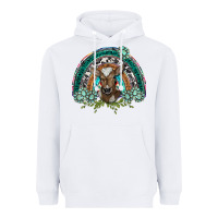 Turquoise Gemstones Brown Baby Cow  Rainbow Heavyweight Hoodie | Teevron