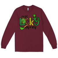 Burgundy One lucky mom St. Patrick's Long Sleeve Tee - OliviaCreatesArt